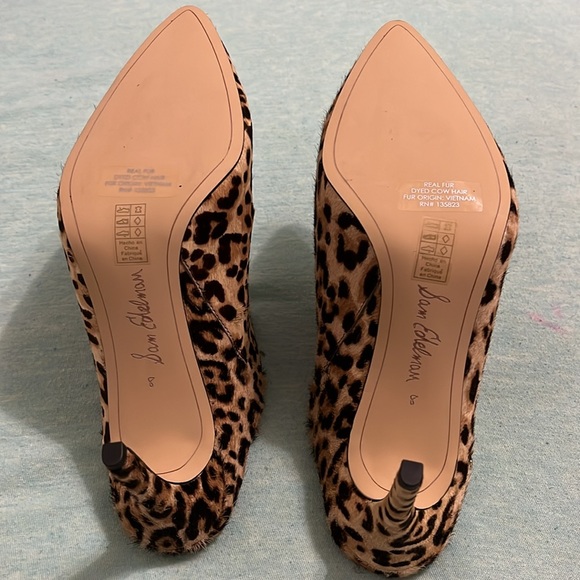 NWOB Sam Edelman Leopard Print Stiletto Mules Size 8. Mob Wife Boss Babe Energy - Picture 11 of 14